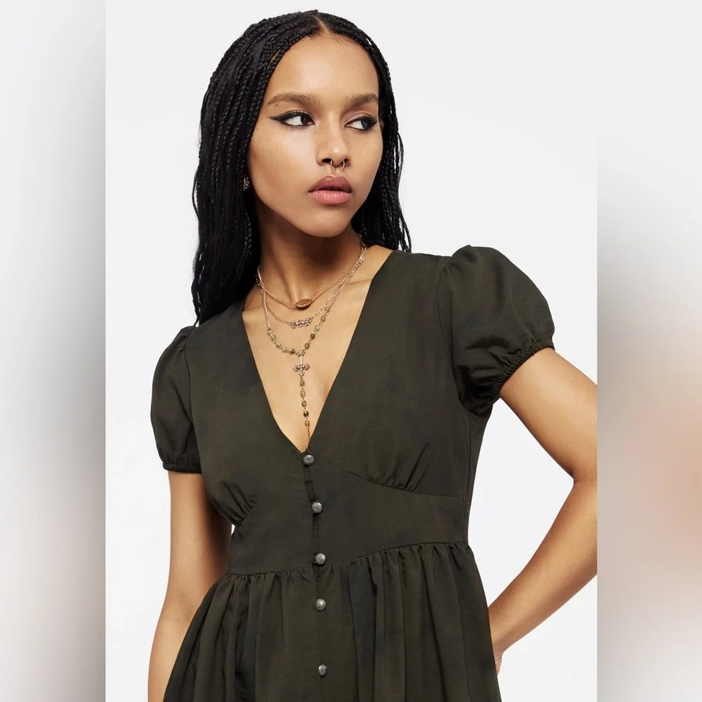 Disturbia Olive Green Midi Dress - Picture 6 of 8